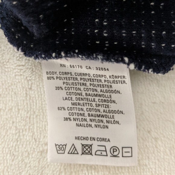 Postmark Blue Marled Lace Sleeve Tee Size Small - Picture 6 of 7